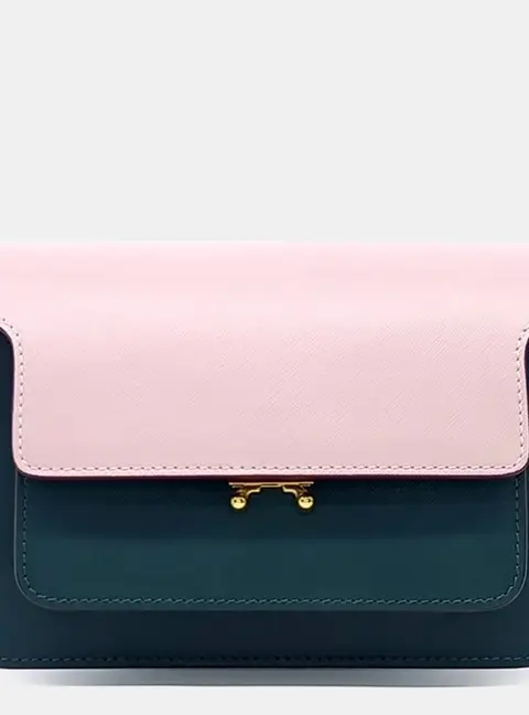 Marni Blue/Pink Leather trunk bag