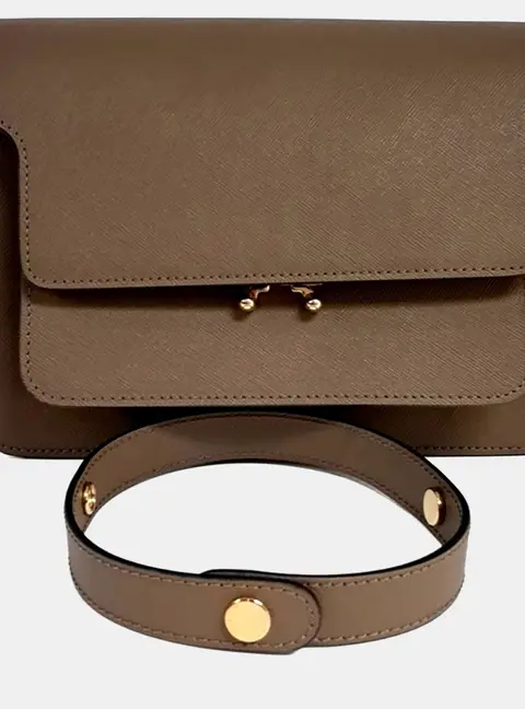 Marni Brown Leather Trunk Bag