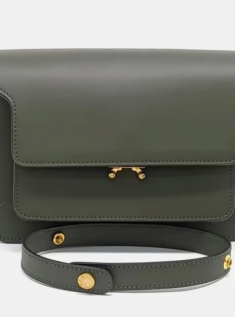 Marni Green Leather Trunk Bag