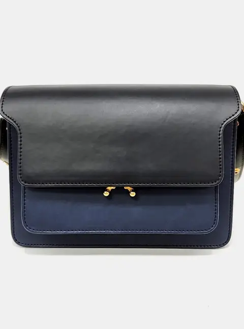 Marni Leather Black/Navy Trunk Bag