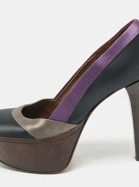 Marni Multicolor Satin Platform Pumps Size 36