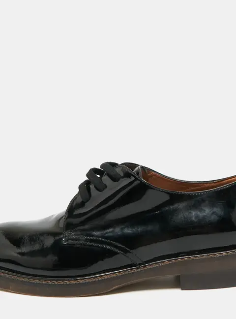 Marni Size 37.5 Black Patent Leather Derby