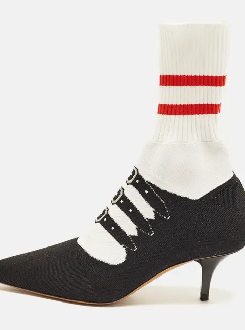Marni Size 36 Black Knit Fabric Pointed Toe Sock Boots