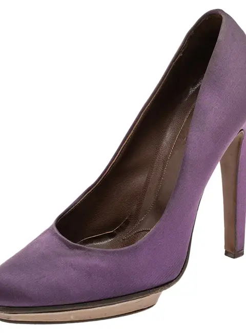 Marni Purple Satin Platform Pumps Size 40