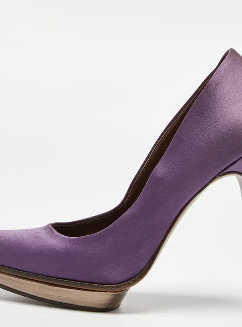 Marni Purple Satin Platform Pumps Size 38.5