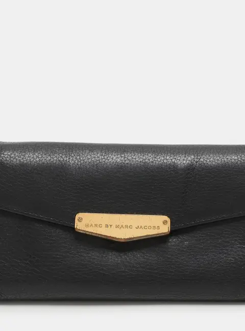 Marc by Marc Jacobs Black Leather Trifold Continental Wallet