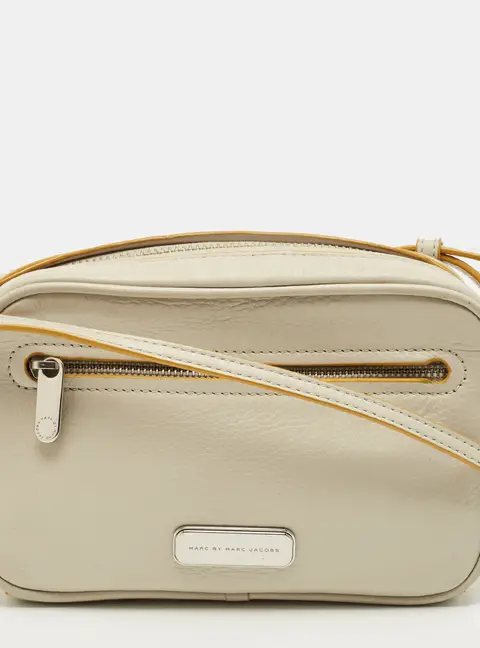 Marc by Marc Jacobs Sally Light Grey/Mustard Leather Crossbody Bag