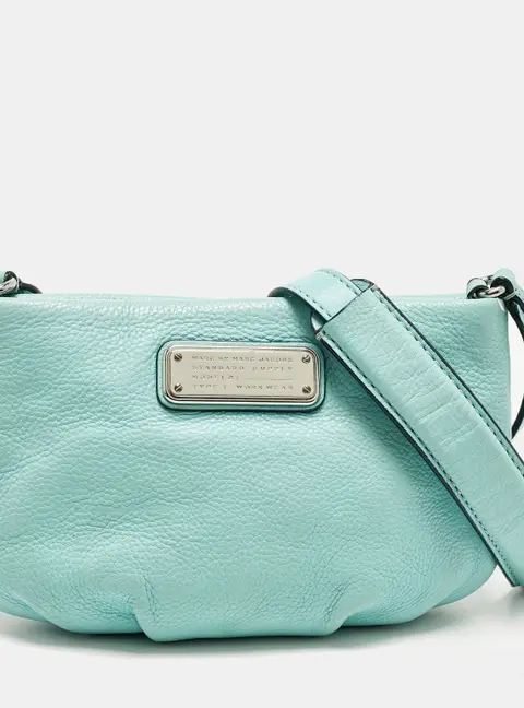 Marc by Marc Jacobs Classic Q Percy Turquoise Blue Leather Crossbody Bag