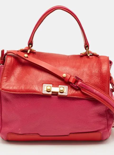 Marc By Marc Jacobs Red/Fuchsia Leather Bob&rsquo;s Memphis Top Handle Bag