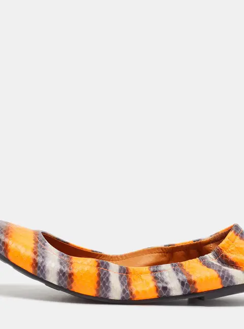Marc by Marc Jacobs Multicolor Python Embossed Leather Ballet Flats Size 37