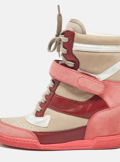 Marc by Marc Jacobs Multicolor Nubuck Leather Wedge Sneakers Size 37
