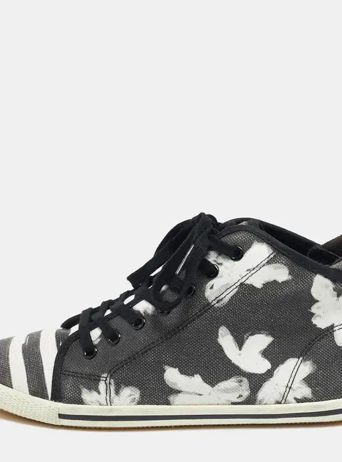 Marc by Marc Jacobs White/Black Canvas Polka Dot High Top Sneakers Size 36.5