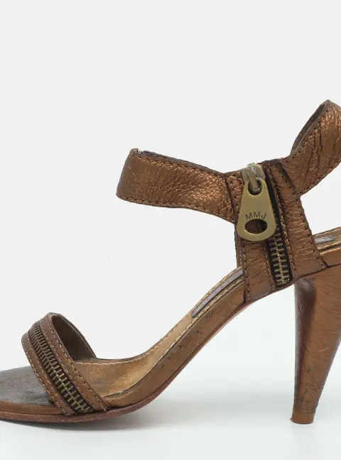 Marc by Marc Jacobs Size 37.5 Metallic Leather Ankle Strap Sandals