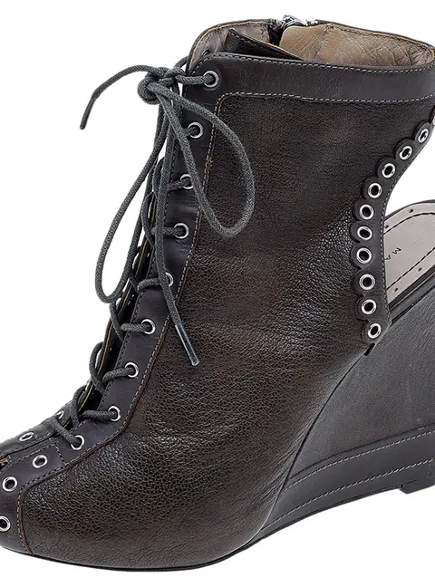 Marc by Marc Jacobs Brown Leather Wedge Booties Size 36