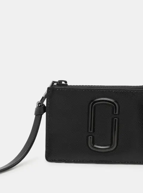 Marc Jacobs Black Patent Leather Snapshot Card Holder Wallet