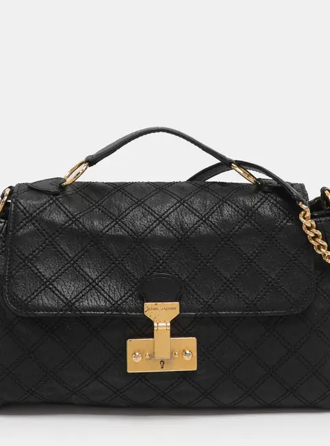Marc Jacobs Black Quilted Leather Baroque Single Shoulder Bag