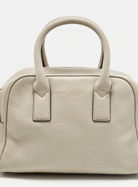 Marc Jacobs Gotham Light Beige Leather Bauletto Bag