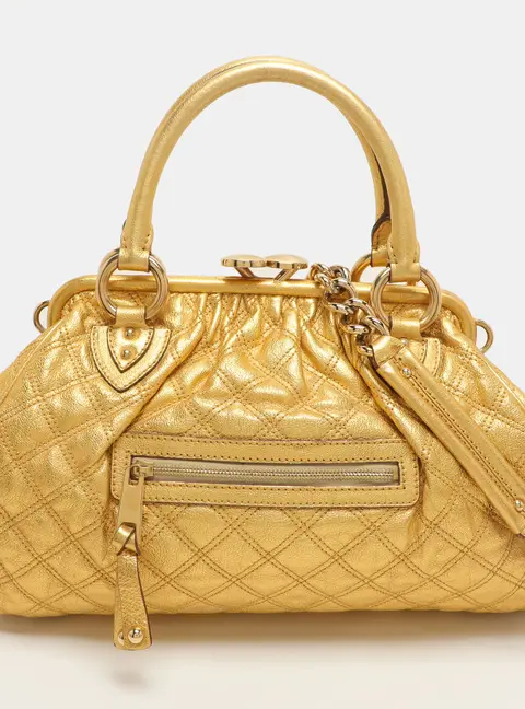 Marc Jacobs Stam Gold Leather Satchel
