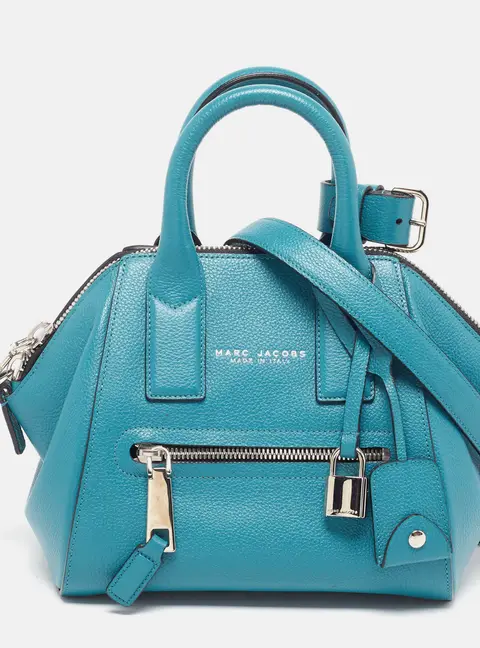 Marc Jacobs Incognito Teal Green leather Satchel