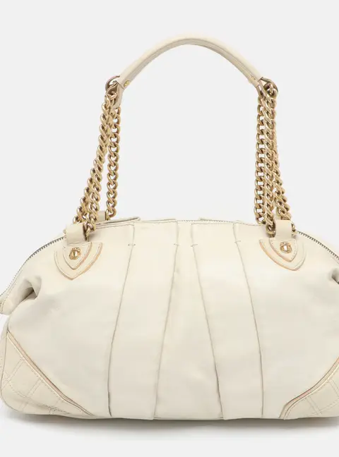 Marc Jacobs Quilted White Leather Satchel