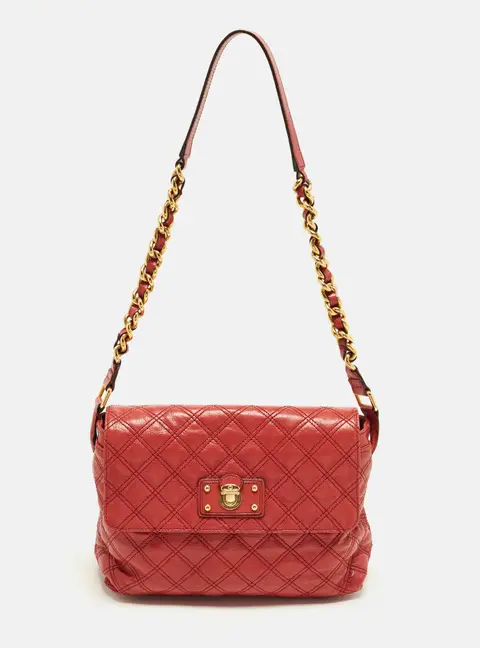 Marc Jacobs The XL Red Quilted Leather Shoulder Bag