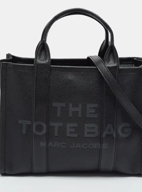 Marc Jacobs The Tote Medium Black Leather Tote