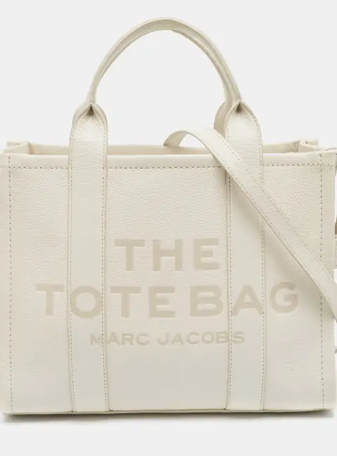 Marc Jacobs The Tote Medium White Leather Tote