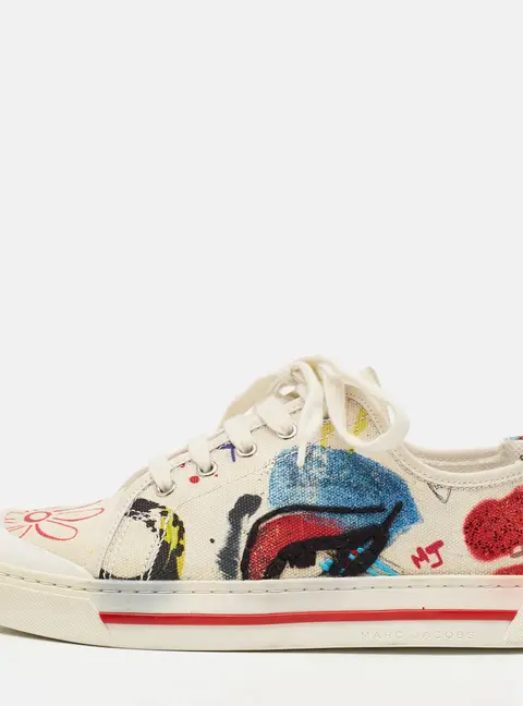 Marc Jacobs Multicolor Printed Canvas Christy Pave Sneakers Size 39