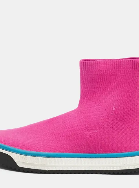 Marc Jacobs Neon Pink Knit Fabric Dart Sock Sneakers Size 40