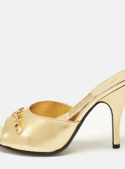 Marc Jacobs Size 39 Gold Leather Slide Sandals