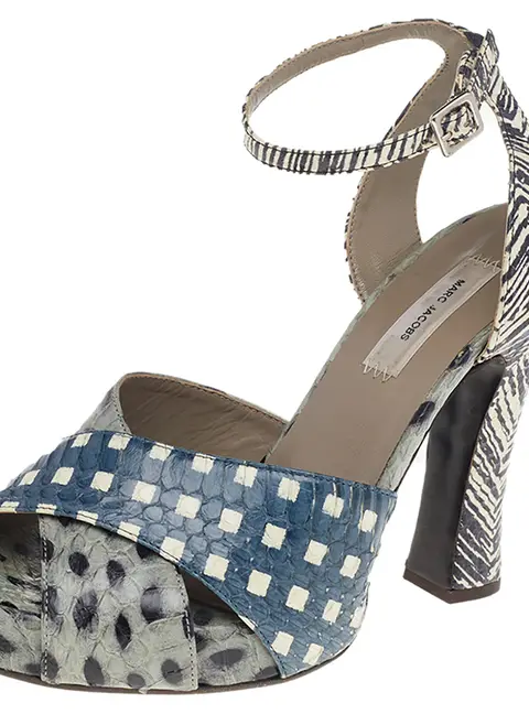 Marc Jacobs Multicolor Python Leather Ankle Strap Sandals Size 35.5
