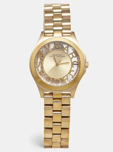 Marc Jacobs MBM3292 Champagne Dial Gold Tone Stainless Steel Women's Wristwatch 34 mm