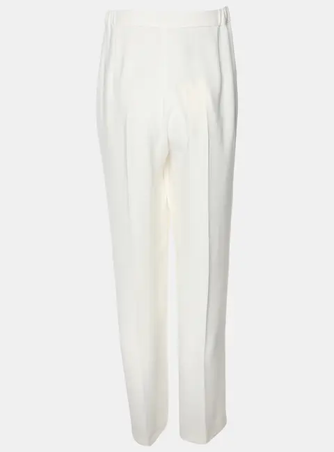 Marina Rinaldi White Jersey Wide Leg Trousers L