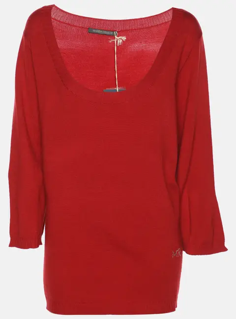 Marina Rinaldi Red Stretch Knit Sweater L