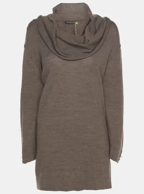 Marina Rinaldi Brown Wool Knit High Neck Sweater L