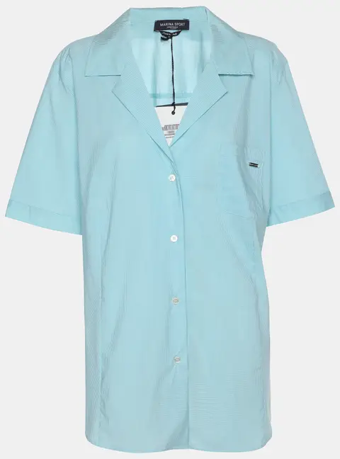 Marina Sport by Marina Rinaldi Turquoise Cotton Blend Long Sleeve Shirt L