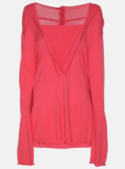 Voyage by Marina Rinaldi Pink Knit Full Sleeve Shrug L