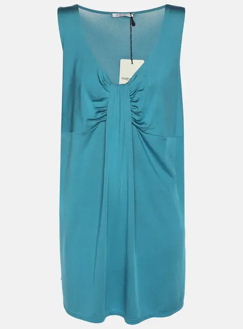 Marina Rinaldi Metallic Blue Jersey Sleeveless Top L