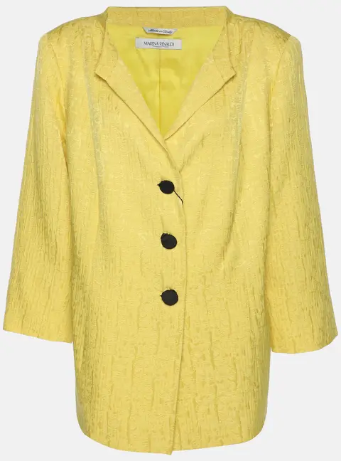 Marina Rinaldi Yellow Jacquard Blazer L
