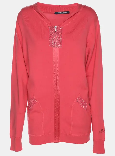 Marina Sport by Marina Rinaldi Pink Jersey Hoodie Set Jacket L