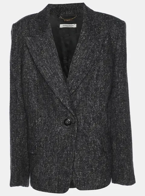Marina Rinaldi Grey Tweed Single Breasted Blazer L
