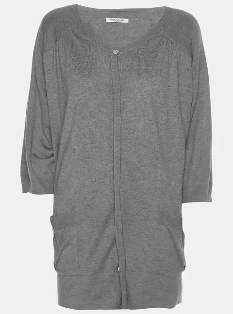 Marina Rinaldi Grey Knit Button Front Sweater XL