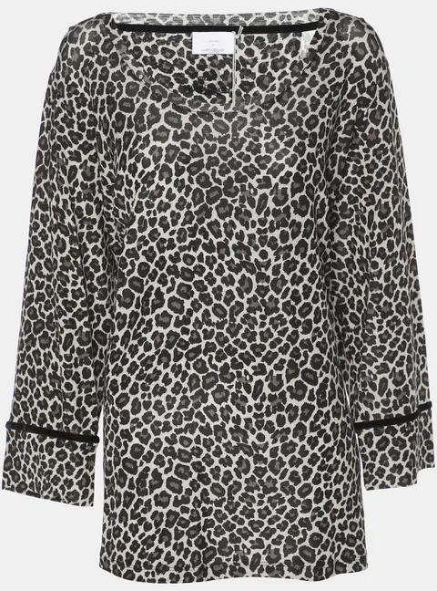 Voyage by Marina Rinaldi Grey Animal Print Jersey Scoop Neck Tunic L
