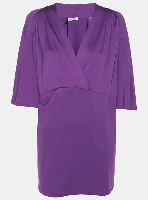 Marina Rinaldi Purple Jersey V Neck Tunic L