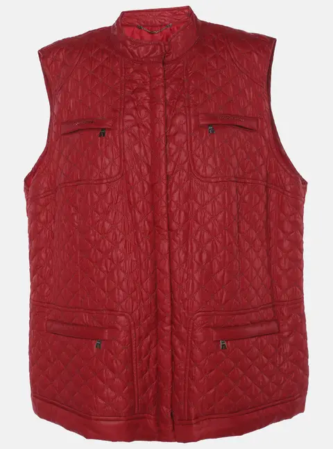 Marina Sport by Marina Rinaldi Red Quilted Nylon Light Vest Jacket L
