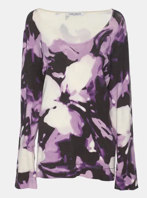 Marina Rinaldi Multicolor Printed Silk Sweater L