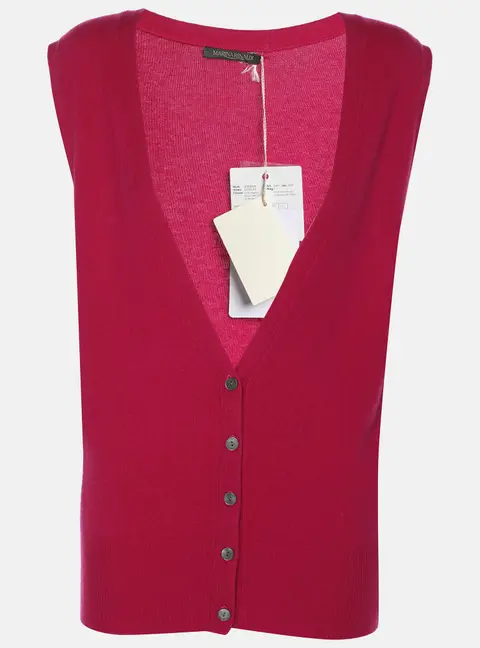 Marina Rinaldi Pink Cashmere Knit Waistcoat XL