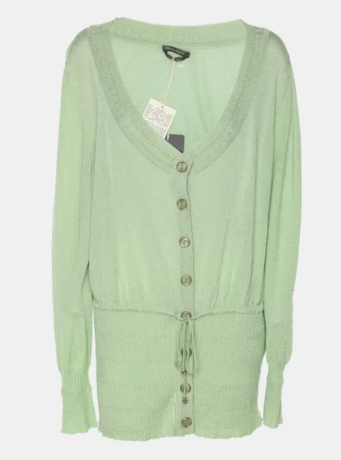 Marina Rinaldi Green Stretch Knit Cardigan XL