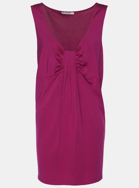 Marina Rinaldi Purple Jersey Gathered Front Top L