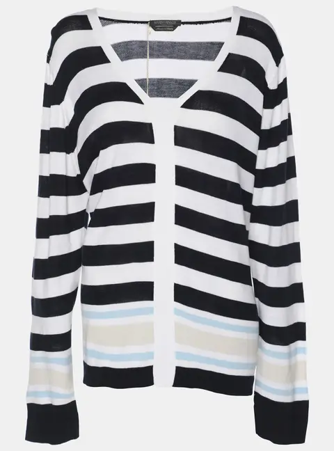 Marina Rinaldi Multicolor Stripe Knit Fabric Sweatshirt L